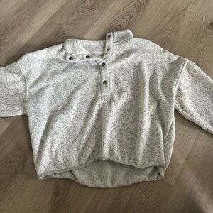 Gray Button-Up Pullover Sweater